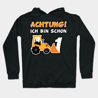 Bagger Junge Kinder 1 Geburtstag 1 Jahr Hoodie